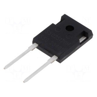 Diode: Schottky rectifying | SiC | THT | 1.7kV | 25A | 384.6W | TO247AC