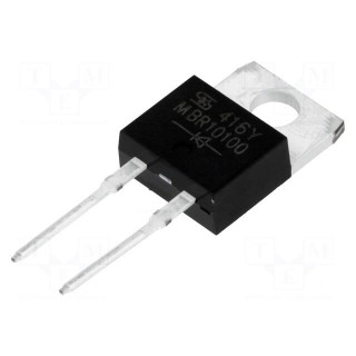 Diode: Schottky rectifying | THT | 100V | 10A | TO220 | Package: tube