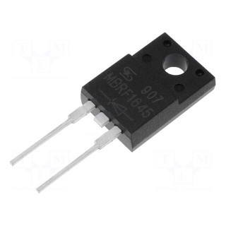 Diode: Schottky rectifying | THT | 45V | 16A | TO220FP-2 | tube