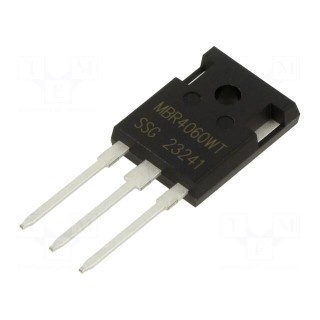 Diode: Schottky rectifying | THT | 60V | 40A | TO247AD | tube | Ir: 1mA