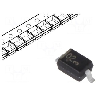 Diode: Zener | 0.3W | 3V | SMD | reel,tape | SOD323 | single diode