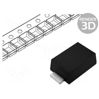 Diode: Zener | 1W | 12V | SMD | reel,tape | SOD123F | single diode | 10uA