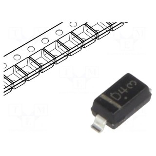 Diode: Zener | 0.5W | 4.3V | SMD | reel,tape | SOD123 | single diode