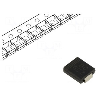 Diode: TVS | 1.5kW | 26.7V | 38.6A | unidirectional | SMC | reel,tape