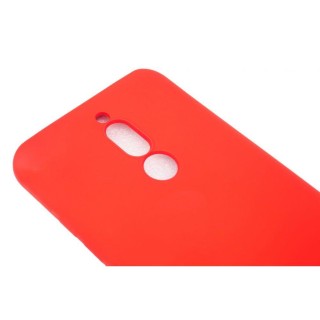 Xiaomi Redmi 8 Soft Touch Silicone Case with Strap Red