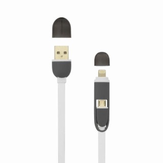 Sbox USB->Micro USB+IPH.5 M/M 1M white 2IN1W