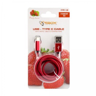 Sbox USB-TYPEC-15R USB->Type C M/M 1.5m fruity red