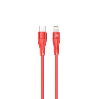 Tellur Silicone Type-C to Lightning cable PD30W 1m red