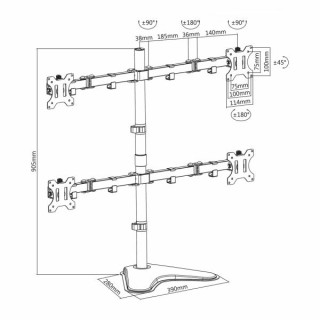 Sbox Desk 4 Monitor Mount LCD-F048 13-32 32kg