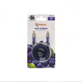 Sbox 3535-1.5BL AUX Cable 3.5mm to 3.5mm Blueberry Blue