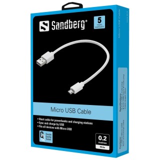 Sandberg 441-18 MicroUSB Sync/ChargeCable 0.2m