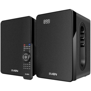 SVEN SPS-710 2x20W; Timbre and volume control; LED display; USB/SD-card support; FM radio; Headphone jack; Remote control; Built-in clock and alarm; Bluetooth