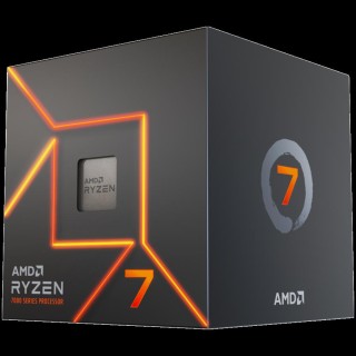 AMD CPU Desktop Ryzen 7 8C/16T 7700 (5.3GHz Max, 40MB,65W,AM5) box, with Radeon Graphics and Wraith Prism Cooler