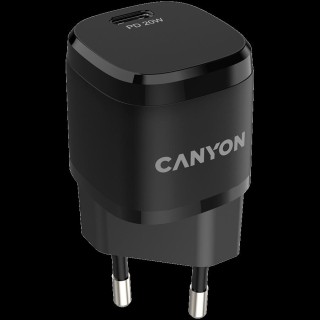CANYON H-20-05, PD 20W Input: 100V-240V, Output: 1 port charge: USB-C:PD 20W (5V3A/9V2.22A/12V1.66A) , Eu plug, Over- Voltage ,  over-heated, over-current and short circuit protection Compliant with CE RoHs,ERP. Size: 68.5*29.2*29.4mm, 32.5g, Black