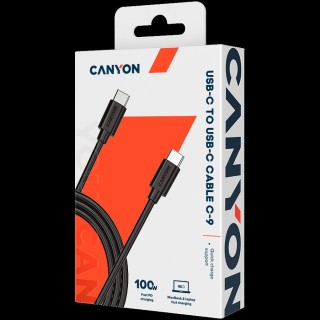CANYON C-9, 100W, 20V/ 5A, typeC to Type C, 1.2M with Emark, Power wire :20AWG*4C,Signal wires :28AWG*4C,OD4.3mm +/- 0.2mm, PVC ,black