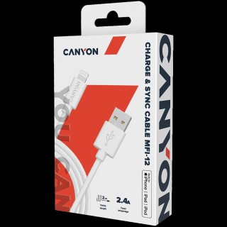 CANYON cable MFI-12 Type-C to Lightning 2m White