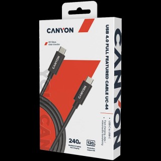 CANYON cable UC-44 USB-C to USB-C 240W 40Gbps 4k 1m Black