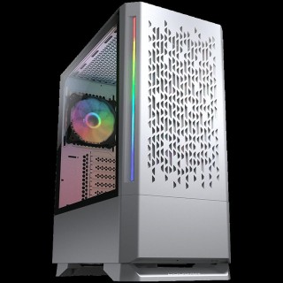 COUGAR | MX430 Air RGB White | PC Case | Mid Tower / Air Vents Front Panel with ARGB strips / 3 x ARGB Fans / 4mm TG Left Panel