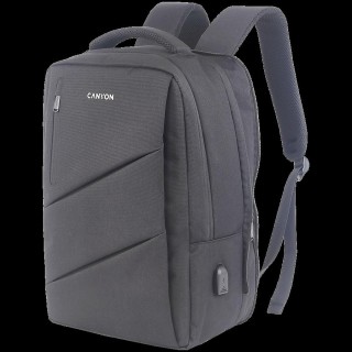 CANYON BPE-5, Laptop backpack for 15.6 inchProduct spec/size(mm): 400MM x300MM x 120MM(+60MM)Grey, Canyon LogoEXTERIOR materials:100% PolyesterInner materials:100% Polyestermax weigh
