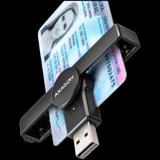 Axagon Foldable pocket USB-A contact Smart / ID card reader.