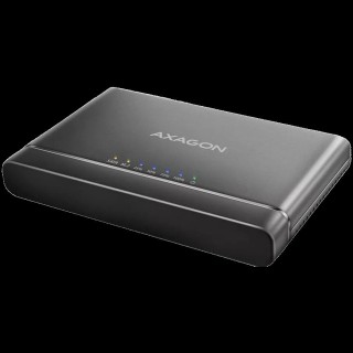 Axagon USB 3.2 Gen 2 adapter for connecting NVMe M.2 SSDs and SATA 2.5"/3.5" drives with cloning function.