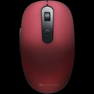 Canyon 2 in 1 Wireless optical mouse with 6 buttons, DPI 800/1000/1200/1500, 2 mode(BT/ 2.4GHz), Battery AA*1pcs, Red, silent switch for right/left keys, 65.4*112.25*32.3mm, 0.092kg