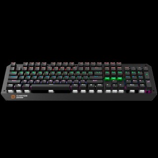 CANYON Wired multimedia gaming keyboard with lighting effect, 108pcs rainbow LED, Numbers 104keys, EN double injection layout, cable length 1.8M, 450.5*163.7*42mm, 0.90kg, color black