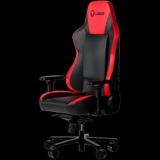 LORGAR Base 311, Gaming chair, PU eco-leather, 1.8 mm metal frame, multiblock mechanism, 4D armrests, 5 Star aluminium base, Class-4 gas lift, 75mm PU casters, Black + red