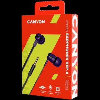 CANYON headphones SEP-4 Mic Flat 1.2m Violet