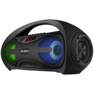 SVEN PS-425 2x6W; LED display; FM radio; USB/SD-card support; AUX; Microphone input (karaoke);Lighting