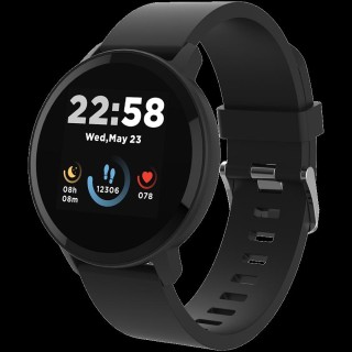 CANYON Lollypop SW-63, Smart watch, 1.3inches IPS full touch screen, Round watch, IP68 waterproof, multi-sport mode, BT5.0, compatibility with iOS and android, black, Host: 25.2*42.5*10.7mm, Strap: 20*250mm, 45g
