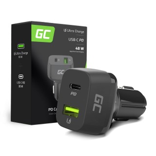 Green Cell Car charger USB-C 48W (Power Delivery 30W, QC 3.0)