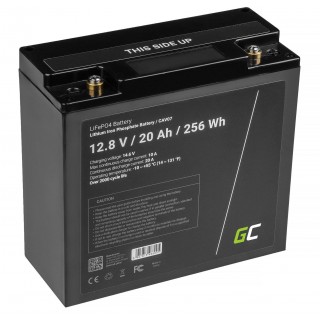 Green Cell LiFePO4 Battery 12V 12.8V 20Ah for photovoltaic system, campers and boats