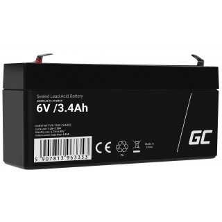 Green Cell AGM VRLA 6V 3.4Ah maintenance-free battery for the alarm system, cash register, toys