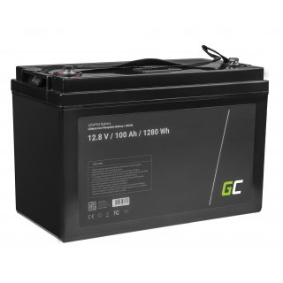 Green Cell LiFePO4 Battery 12V 12.8V 100Ah for photovoltaic system, campers and boats