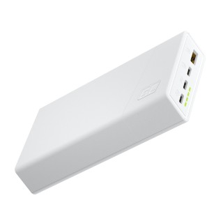 Green Cell GC PowerPlay 20S White Power Bank 20000mAh 22.5W PD USB C with Fast Charging Portable Phone Charger for iPhone 15 14