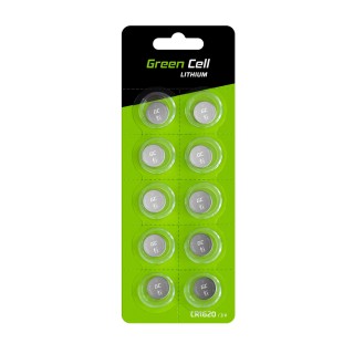 Green Cell Blister 10x Lithium Battery CR1620 3V 70mAh Button