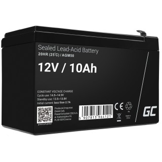 Green Cell AGM VRLA 12V 10Ah maintenance-free battery for UPS units