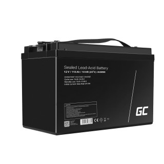 Green Cell AGM VRLA 12V 110Ah maintenance-free battery for boats, scooters, camper vans, wheelchairs, lawnmower