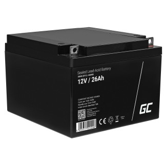 Green Cell AGM VRLA 12V 26Ah maintenance-free battery for mower, scooter, boat, wheelchair