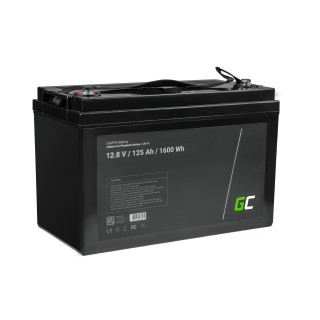Green Cell LiFePO4 Battery 12V 12.8V 125Ah for photovoltaic system, campers and boats