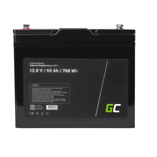 Green Cell LiFePO4 Battery 12V 12.8V 60Ah for photovoltaic system, campers and boats