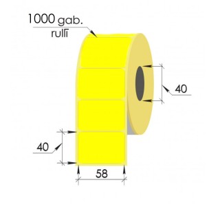 Наклейки 58х40/1/40-1000 Веллум (Глянец), желтый