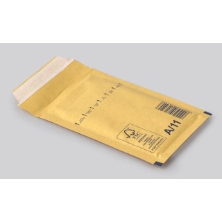 Бумажный конверт с пузырьковой пленкой A/11, 120x175+50(100x165) мм, желтый