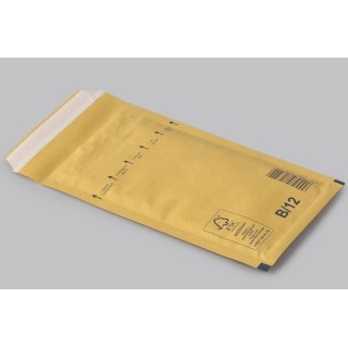 Бумажный конверт с пузырьковой пленкой B/12, 140x225+50(120x215) мм, желтый