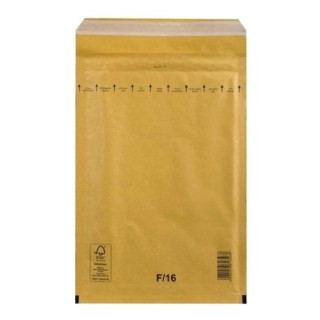 Бумажный конверт с пузырьковой пленкой F/16, 240x350+50(220x340) мм, желтый