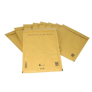 Бумажный конверт с пузырьковой пленкой H/18, 290x350+50(270x360) мм, желтый