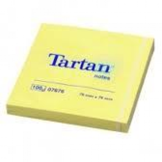 Līmlapiņas TARTAN, 76x76mm, dzeltenas, 100 lpp.