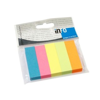 Papīra indeksi-marķētāji INFO, 15x50mm, 5 krāsas, 5x100 lpp.