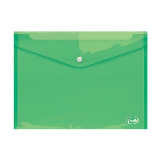 Папка-конверт с кнопкой FOROFIS, A4, зеленая